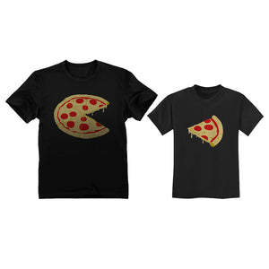 Pizza Pie & Slice Toddler & Men's T-Shirt Matching Dad & Son Daughter Set