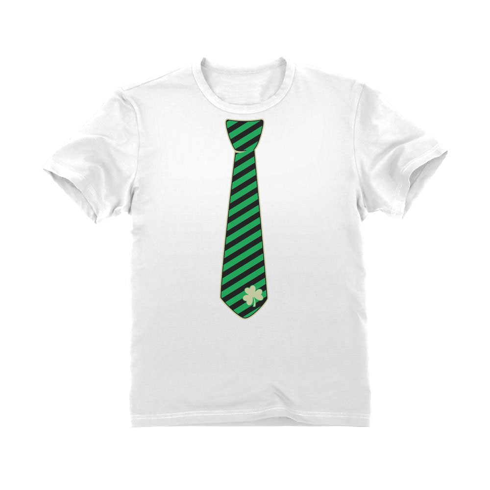 Irish Clover Striped Tie St Patrick's Day Toddler Kids T-Shirt