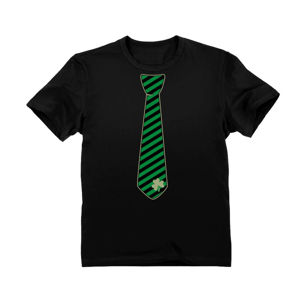 Irish Clover Striped Tie St Patrick's Day Toddler Kids T-Shirt