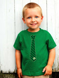 Irish Clover Striped Tie St Patrick's Day Toddler Kids T-Shirt