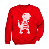 Valentine's Day I Love You This Much T-Rex Toddler Kids Sweatshirt