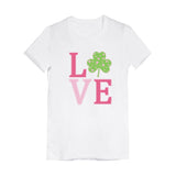 Irish Clover Love St. Patrick's Day Gift Cute Toddler Kids Girls' Fitted T-Shirt 