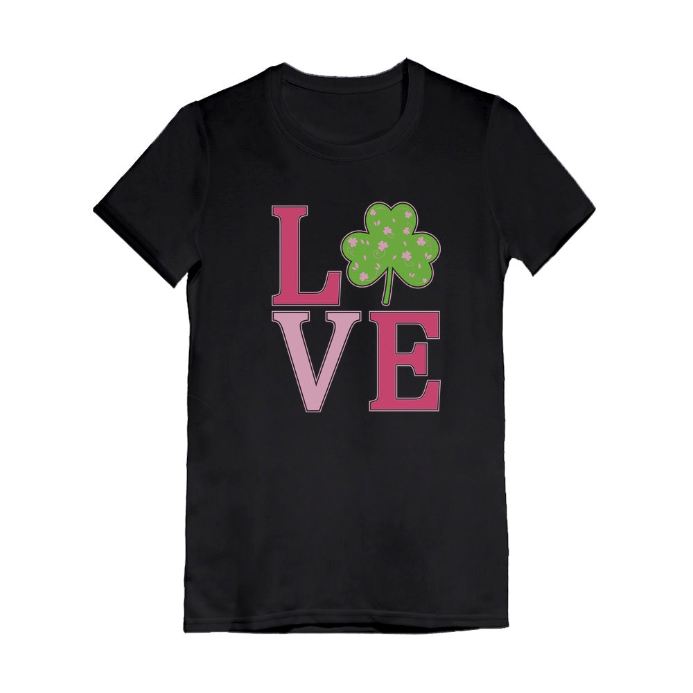 Irish Clover Love St. Patrick's Day Gift Cute Toddler Kids Girls' Fitted T-Shirt