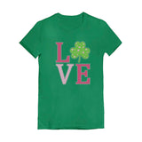 Irish Clover Love St. Patrick's Day Gift Cute Toddler Kids Girls' Fitted T-Shirt