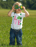 Irish Clover Love St. Patrick's Day Gift Cute Toddler Kids Girls' Fitted T-Shirt