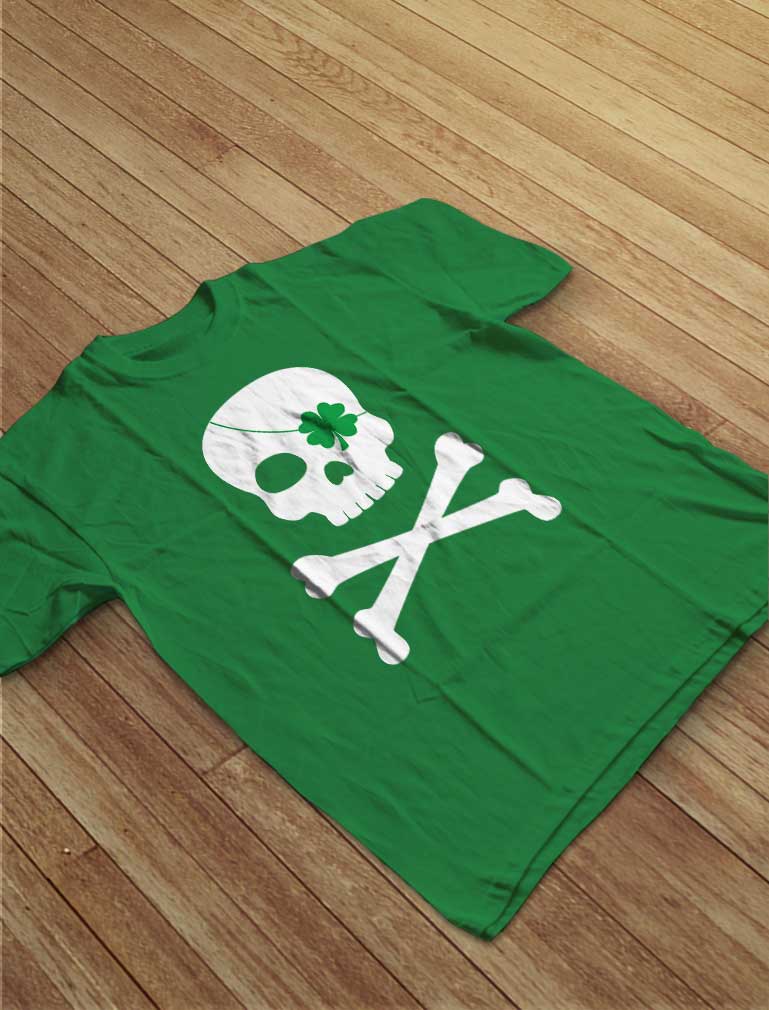 Irish Clover Skull Cool St. Patrick's Day Toddler Kids T-Shirt