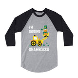 I'm Digging Shamrocks St. Patrick's 3/4 Sleeve Baseball Jersey Toddler Shirt