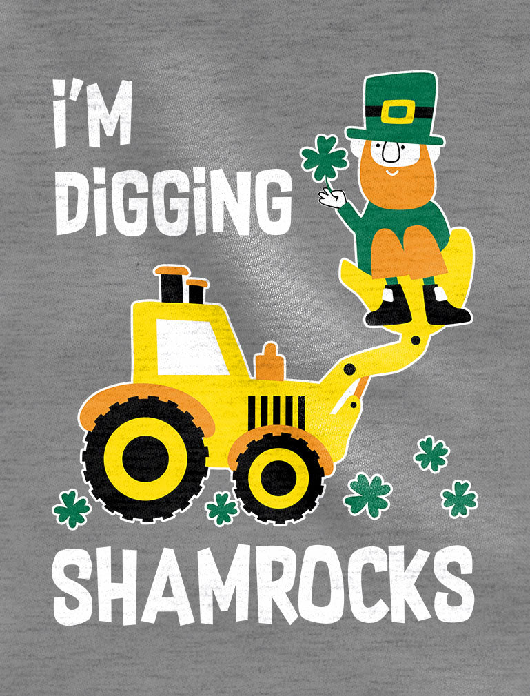 I'm Digging Shamrocks St. Patrick's 3/4 Sleeve Baseball Jersey Toddler Shirt