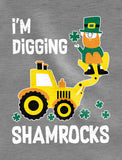 I'm Digging Shamrocks St. Patrick's 3/4 Sleeve Baseball Jersey Toddler Shirt