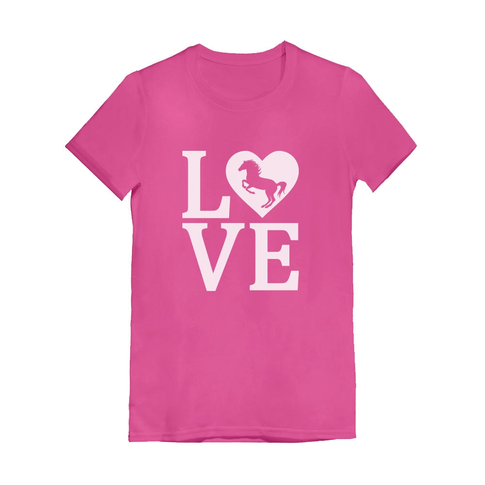 Love Horses Youth Kids Girls' Fitted T-Shirt
