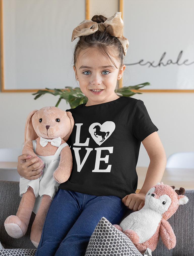 Love Horses Youth Kids Girls' Fitted T-Shirt