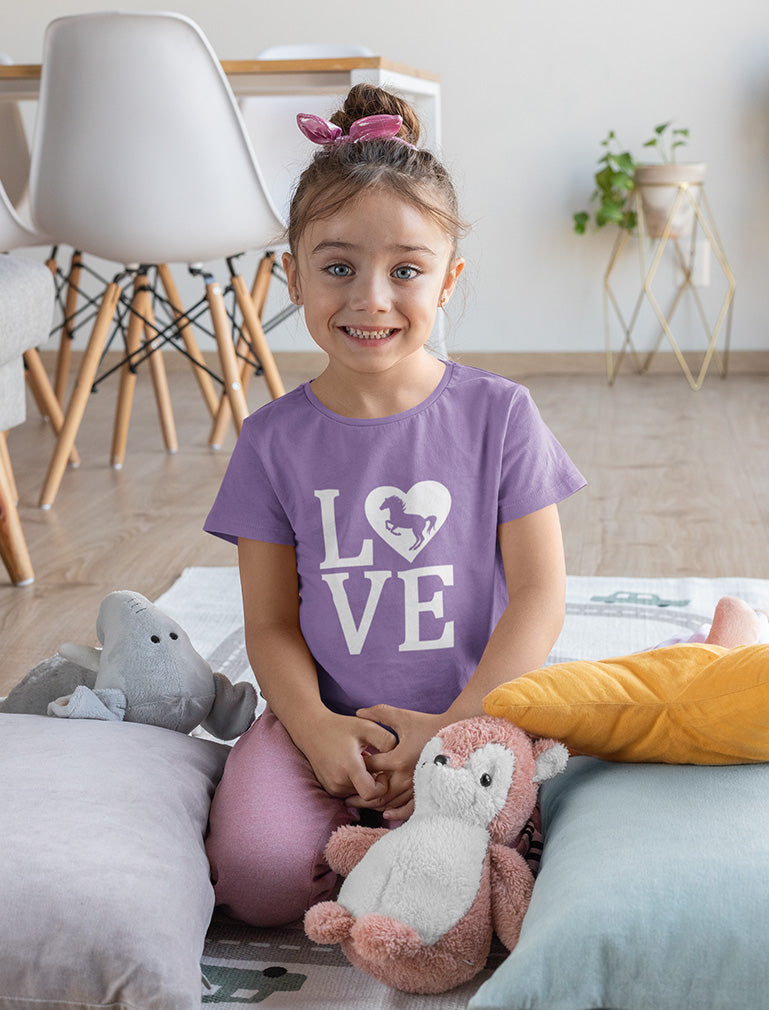 Love Horses Youth Kids Girls' Fitted T-Shirt