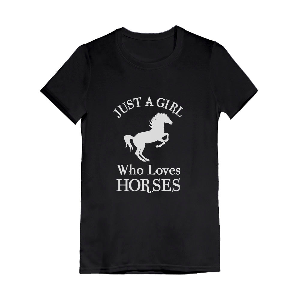 Just A Girl Who Love Horses Youth Kids Girls' Fitted T-Shirt
