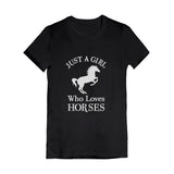 Just A Girl Who Love Horses Youth Kids Girls' Fitted T-Shirt