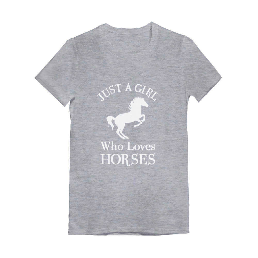 Just A Girl Who Love Horses Youth Kids Girls' Fitted T-Shirt