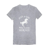 Just A Girl Who Love Horses Youth Kids Girls' Fitted T-Shirt