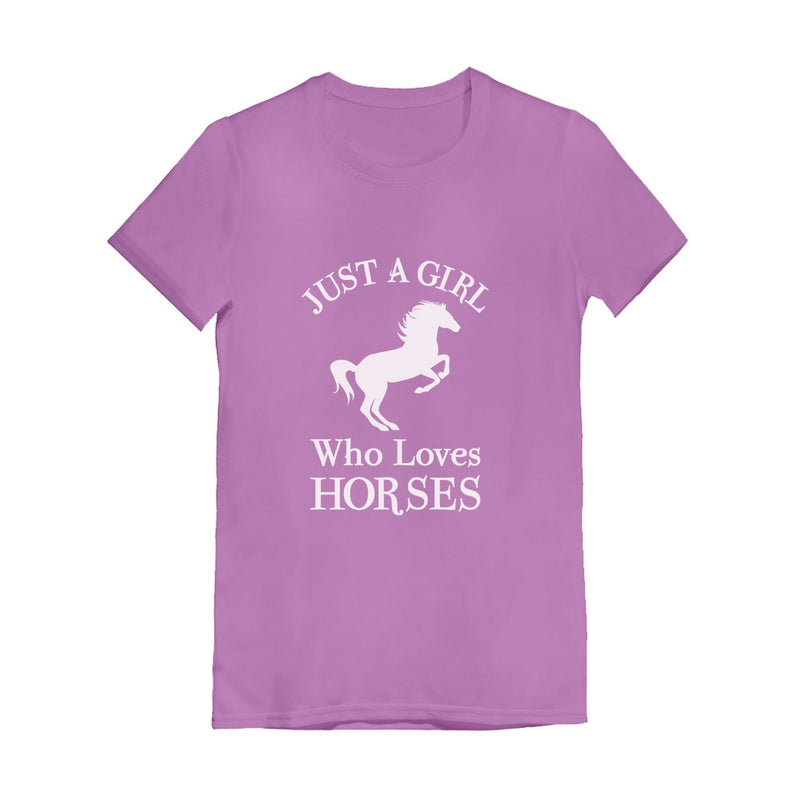 Just A Girl Who Love Horses Youth Kids Girls' Fitted T-Shirt