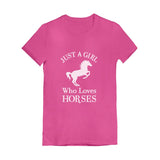 Just A Girl Who Love Horses Youth Kids Girls' Fitted T-Shirt 