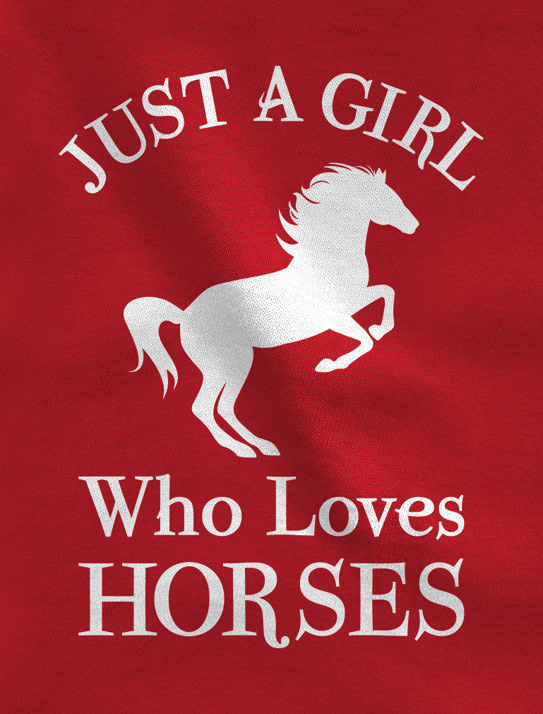 Just A Girl Who Love Horses Youth Kids Girls' Fitted T-Shirt
