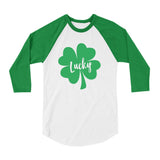 Irish Lucky Clover St. Patrick's Day Toddler Raglan 3/4 Sleeve Baseball Tee