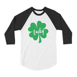 Irish Lucky Clover St. Patrick's Day Toddler Raglan 3/4 Sleeve Baseball Tee