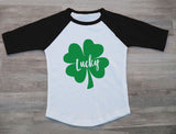 Irish Lucky Clover St. Patrick's Day Toddler Raglan 3/4 Sleeve Baseball Tee