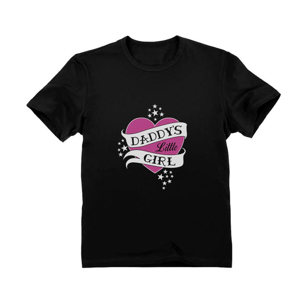 Daddy s Little Girl Kids T Shirt With Pink Heart Tstars