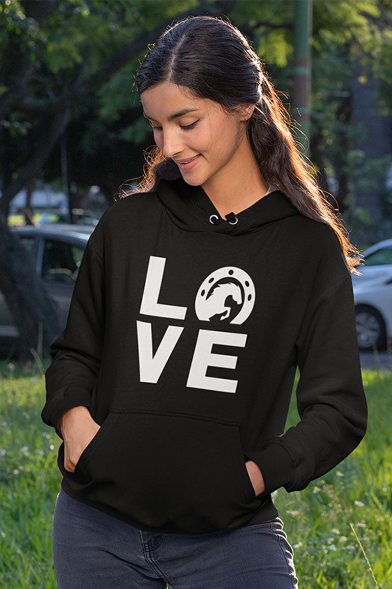 Animal Lover Rearing Horse - Love Horses - Horseshoe Women Hoodie