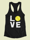 Love Tennis - Gift Idea for Tennis Fans Novelty Racerback Tank Top 