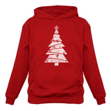 White Distressed Christmas Tree Women Hoodie