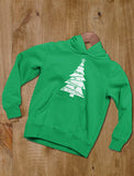 White Distressed Christmas Tree Women Hoodie