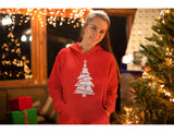 White Distressed Christmas Tree Women Hoodie