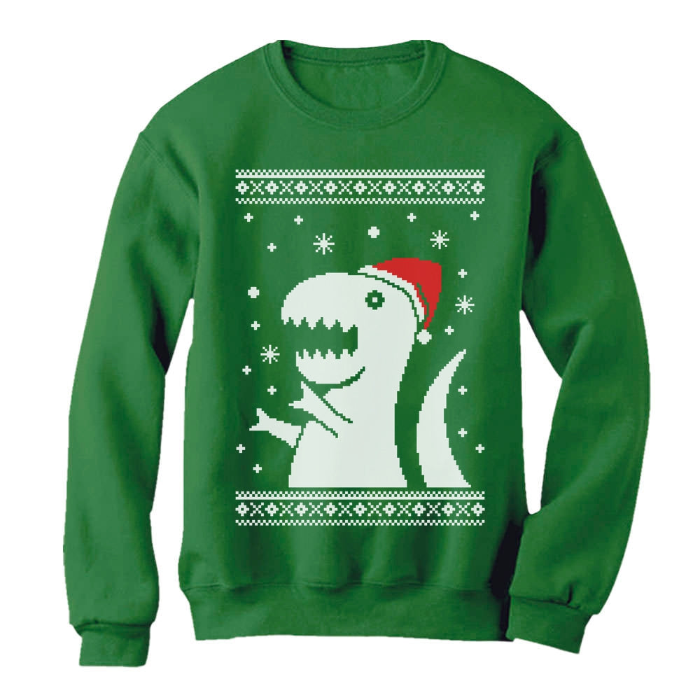 Ugly Christmas Sweater Big Trex Santa - Funny Xmas Sweatshirt