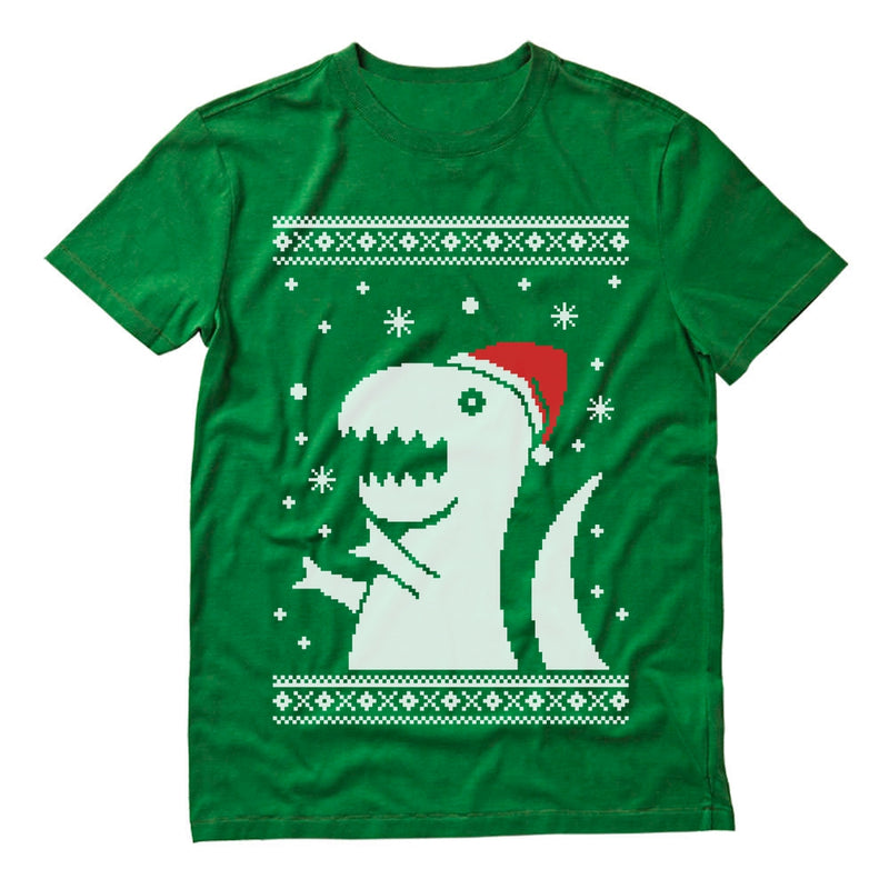 Ugly Christmas Sweater Big Trex Santa - Funny Xmas T-Shirt