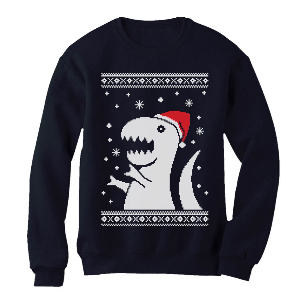 Ugly Christmas Sweater Big Trex Santa - Funny Xmas Sweatshirt