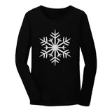 Big White Snowflakes Christmas Gift Xmas Women Long Sleeve T-Shirt