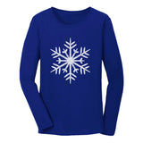 Big White Snowflakes Christmas Gift Xmas Women Long Sleeve T-Shirt