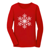 Big White Snowflakes Christmas Gift Xmas Women Long Sleeve T-Shirt
