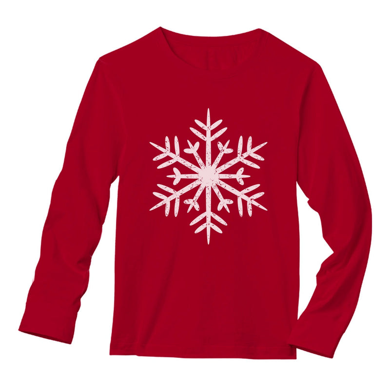 Big White Snowflakes Christmas Gift Xmas Long Sleeve T-Shirt