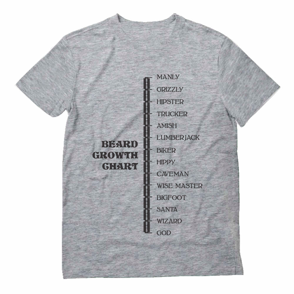 Beard Growth Chart Gift Idea - Funny Manly - God Scale T-Shirt