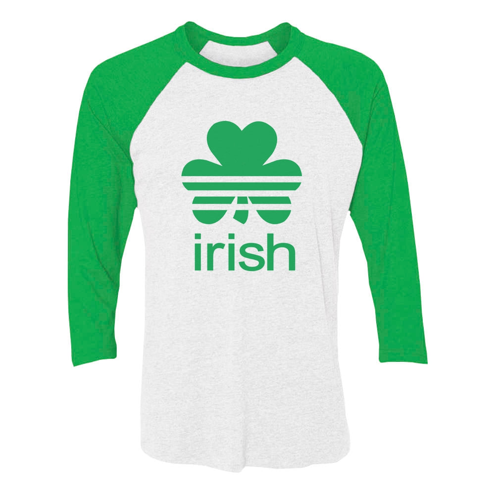 Irish Shamrock Clover 3/4 Women Sleeve Baseball Jersey Shirt