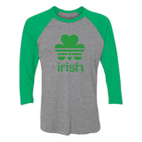 Irish Shamrock Clover 3/4 Women Sleeve Baseball Jersey Shirt