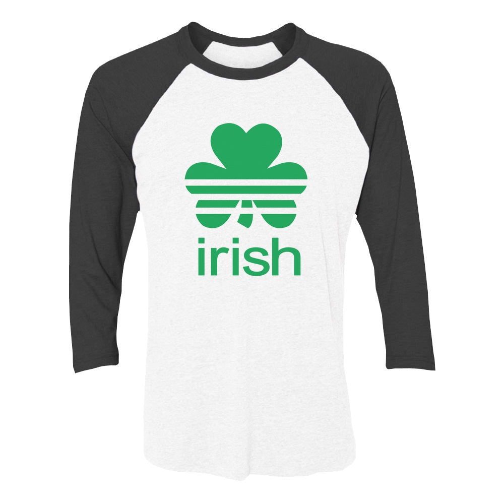 Irish Shamrock Clover 3/4 Women Sleeve Baseball Jersey Shirt