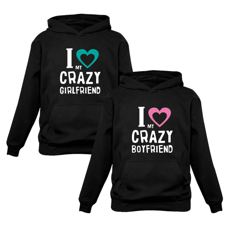 My Crazy Boyfriend & Girlfriend Matching Valentine's Day Hoodies Gift Idea