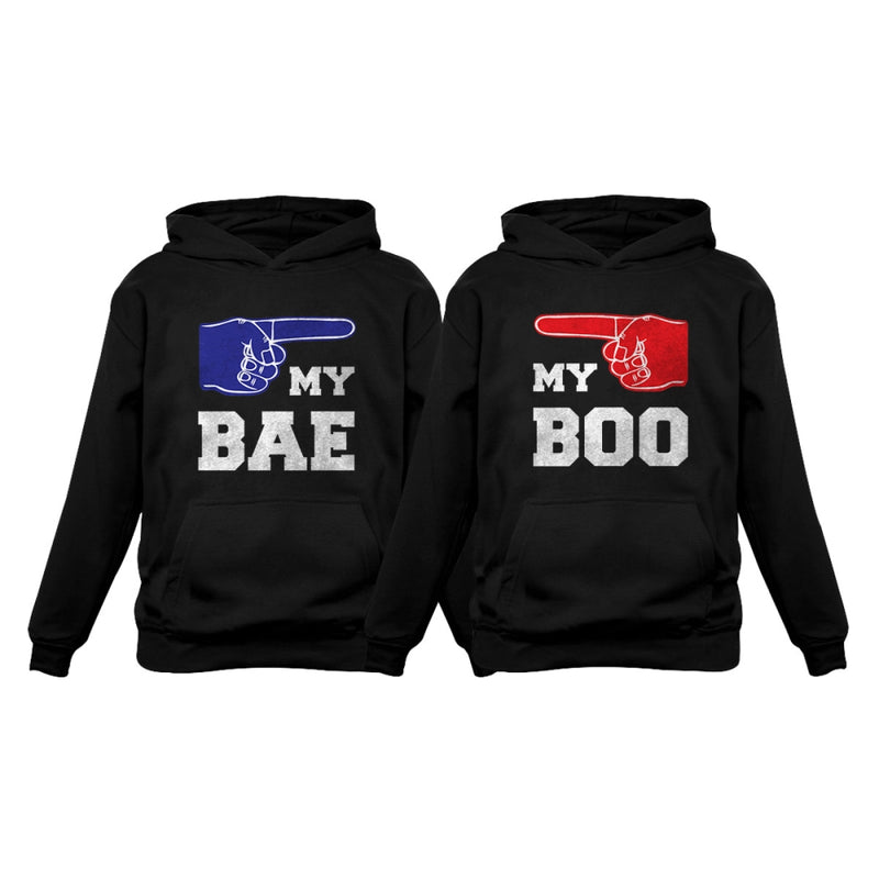 My BAE, My BOO - Couples Matching Black Hoodies