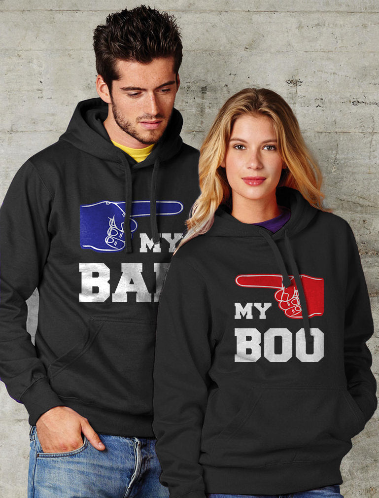 My BAE, My BOO - Couples Matching Black Hoodies