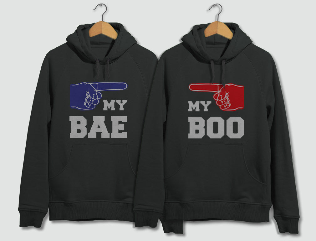 My BAE, My BOO - Couples Matching Black Hoodies