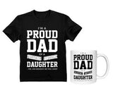 Dad Shirt & Mug Set Proud Dad of A Freaking Awesome Daughter 