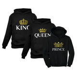 King Queen & Prince Cute Matching Family Hoodie Set - Valentine's Gift
