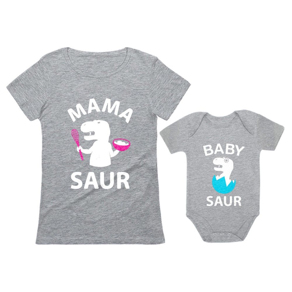 Mama Saur - T-Rex Mom & Baby Saur T-Rex Baby Matching Mother's Day Gift Set